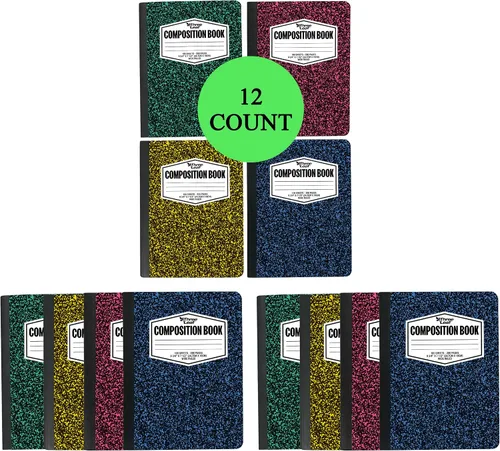 Vista 16 de three leaf Cuaderno de composición de 100 hojas con rayas universitarias de 9-3/4 x 7-1/2 pulgadas, paquete de 6, cuaderno de escritura diario