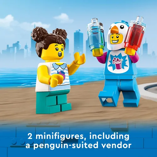 Vista 6 de LEGO City Penguin Slushy Van Juguete de construcción – Con un camión y una minifigura disfrazada, gran idea de regalo para niños y niñas, juguete