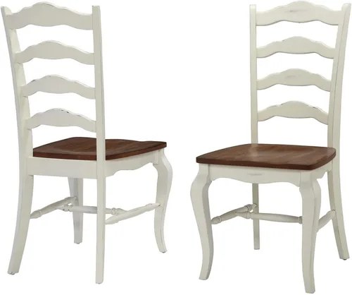 Vista 10 de Homestyles - Juego de 2 sillas de comedor de estilo francés campestre negro