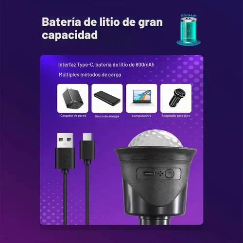 Vista 8 de Paquete de 2 luces recargables de bola de discoteca activadas por sonido para interiores