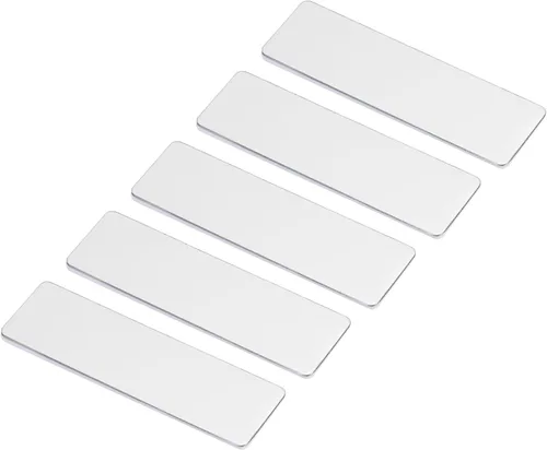 Vista 9 de PATIKIL 2.73 x 0.78 pulgadas, 5 etiquetas de metal con nombre, esquinas redondas con alfiler, etiqueta de nombre personalizada para oficina, Negro