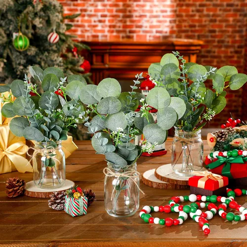 Vista 4 de XunYee Juego de 10 centros de mesa con tarro de albañil de flores, jarrones decorativos para fiestas de compromiso, despedidas de soltera, centros