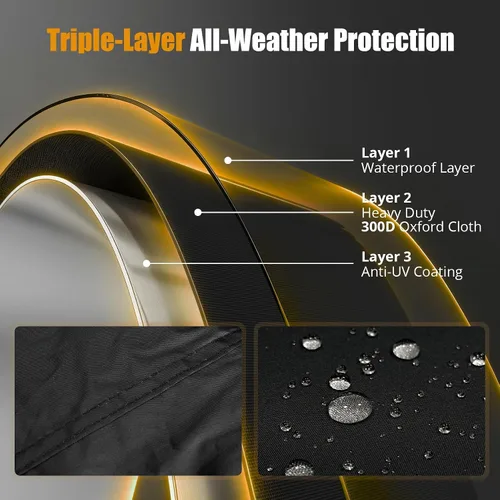 Vista 2 de 300D Motorcycle Cover Waterproof Outdoor 96.5 inch