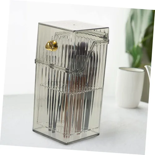 Vista 9 de Angoily Organizador de brochas de maquillaje, almacenamiento transparente para pinceles, bolígrafos y cosméticos, diseño estable, artesanía fina
