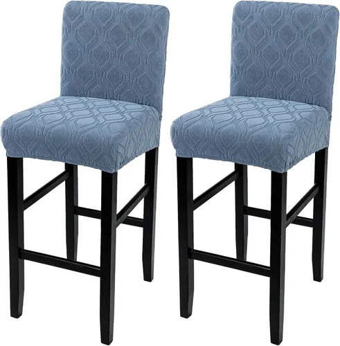 Vista 26 de SearchI Juego de 2 fundas para taburetes de bar, fundas de asiento de taburete elásticas y lavables, fundas para sillas de altura de mostrador