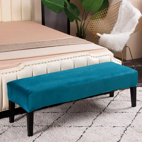 Vista 36 de Fundas de banco rectangulares, funda extraíble para silla de comedor, ajuste suave, universal, elásticas, antipolvo, lavable, protector de asiento