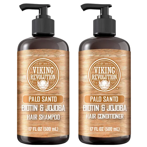Vista 11 de Viking Revolution Majestic Oud - Juego de champú y acondicionador para hombre con biotina y aceite de jojoba, champú natural para el cabello
