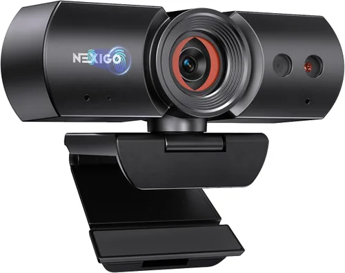 Vista 10 de NexiGo Cámara web N680E Pro 4K con luz de anillo, enfoque automático PDAF, 1080p 60FPS, micrófonos con doble cancelación de ruido, obturador