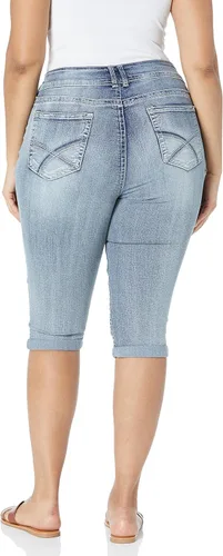 Vista 2 de WallFlower Capri con curvas de 17 pulgadas para mujer de tiro medio Insta Stretch Juniors (estándar y Plus)