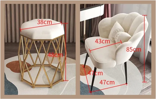 Vista 3 de Tocador de maquillaje, mesa de cristal, tocador, moderno, simple, avanzado, de madera, para dormitorio, almacenamiento, tocador, espejo inteligente