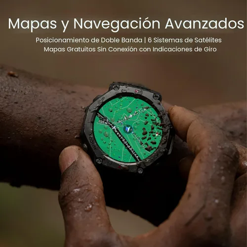 Vista 5 de Amazfit Repuesto renovado T-Rex 3 Reloj inteligente militar resistente 48mm, GPS, mapas sin conexión, resistente al agua 100m, reloj inteligente