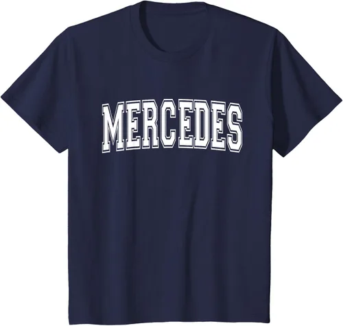Vista 51 de MERCEDES TX TEXAS USA - Camiseta deportiva vintage estilo Varsity, Negro, S