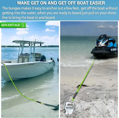 Vista 3 de Líneas de muelle elástico para barcos, Líneas de anclaje de bungee para barcos, Cuerda de anclaje elástica para barcos, Línea de anclaje PWC