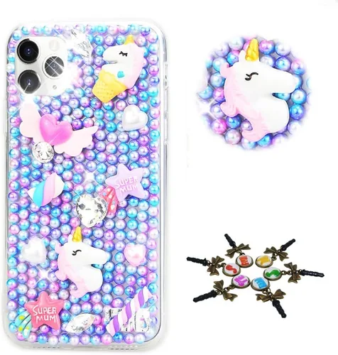 Vista 7 de Funda brillante compatible con Google Pixel 7a, elegante funda 3D hecha a mano con diseño de diamantes de imitación de libélula y diamantes