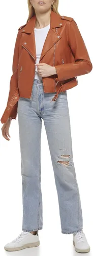 Vista 2 de Levi's Chaqueta de moto de piel sintética con cinturón para mujer (talla regular y grande)