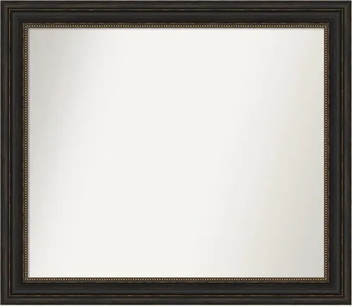 Vista 413 de Amanti Art Espejo de pared personalizado no biselado (25 x 25 pulgadas), marco de bronce acentuado, varios tamaños personalizados, espejo de baño