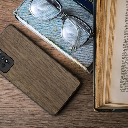 Vista 3 de kwmobile Funda de madera real compatible con Xiaomi Redmi Note 11 Pro/Note 11 Pro (5G) / Note 12 Pro (4G), funda de madera dura con parachoques