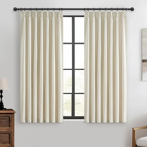 Vista 64 de Cortinas y Drapeados Modernos con Pliegues Pellizco Rosa Bebé de 84 Pulgadas de Largo, Juego de 2 Paneles para Sala de Estar, Cortina de Ventana