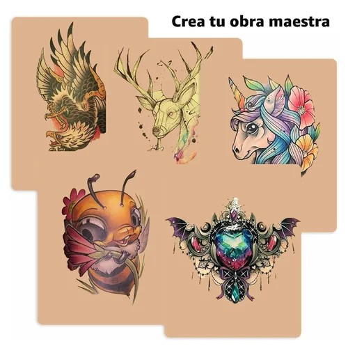 Vista 6 de Urknall - 10 piezas de piel falsa de 0.118 in – Urknall piel falsa en blanco para práctica de tatuajes de doble cara pieles falsas tatuajes