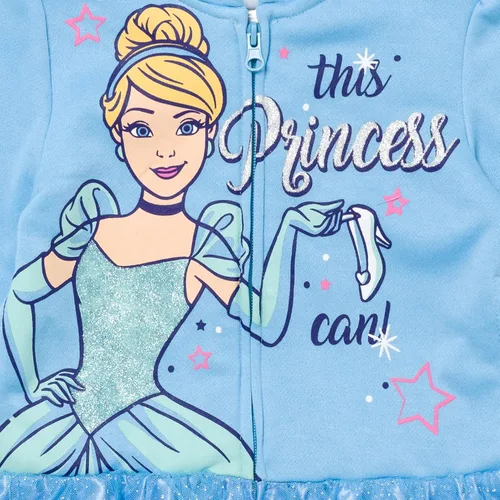 Vista 2 de Disney Princess Moana Ariel Cinderella Belle - Sudadera con capucha y cremallera para bebé a niño grande