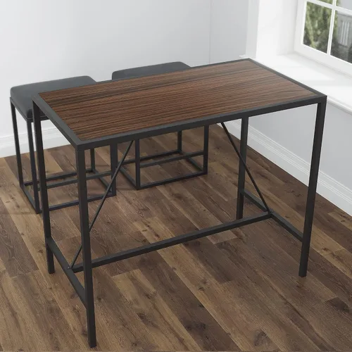 Vista 4 de Mesa de comedor de metal de nogal interior con metal e