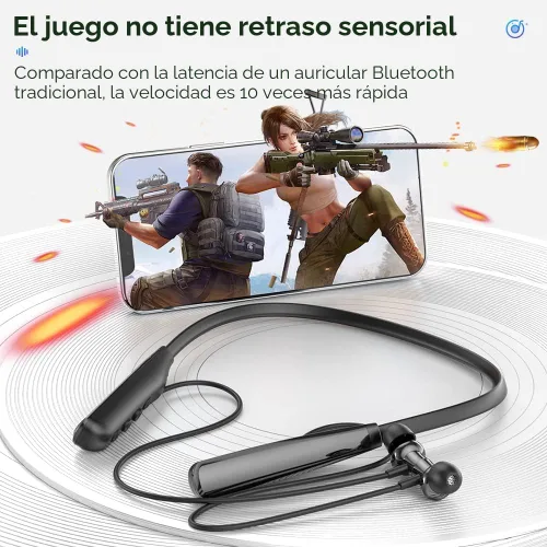 Vista 8 de LANDIBO Auriculares inalámbricos impermeables para deportes con 100 horas de tiempo de reproducción, auriculares Bluetooth con micrófono, reducción