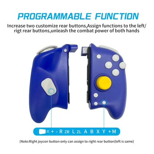 Vista 8 de COIORVIS Joy Pad Controller for SwitchSwitch OLED, Wireless Joy Con Switch Controller with Back Map ButtonTurboMotion Control (Blue) alps joystick