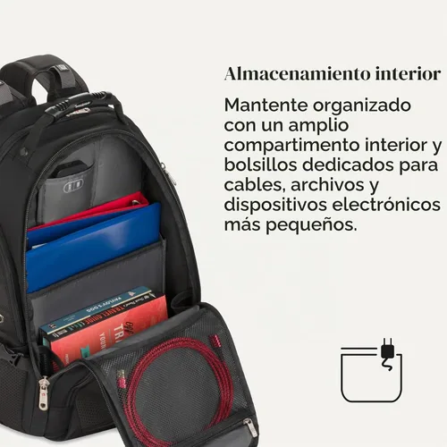 Vista 5 de SwissGear, Travel Gear 1900, Scansmart TSA, mochila para computadora portátil., talla única , Negro