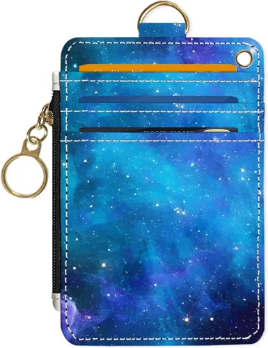 Vista 12 de Portafolios delgados con soporte para tarjeta de crédito, funda delgada de cuero PU con bloqueo RFID para viajes con ventana para ID, regalos