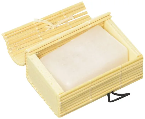 Vista 2 de Thai Crystal Deodorant Piedra sin perfume en caja de bambú. 0.24 libras