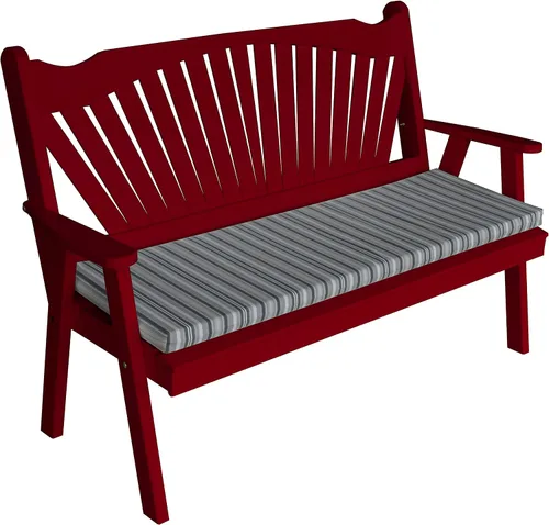 Vista 9 de Furniture Barn USA Pine - Banco de jardín Fanback de 4 pies, color negro