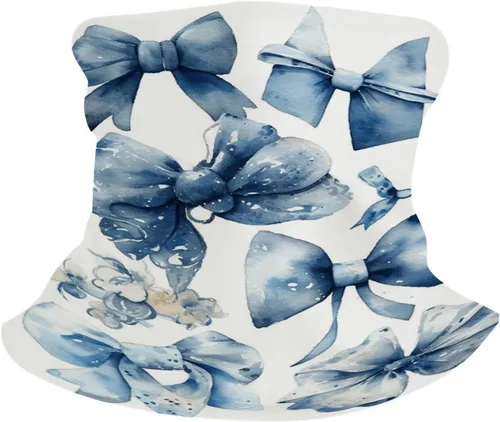 Vista 6 de Sun UV Protection Neck Gaiter Upf 50+ Balaclava Ski A Set of Blue Bows Face Mask Summer Face Cover Scarf Breathable Bandana for Fishing Hunting