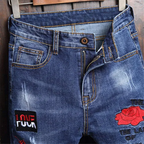 Vista 3 de AITITIA Jeans rasgados de corte regular para hombre