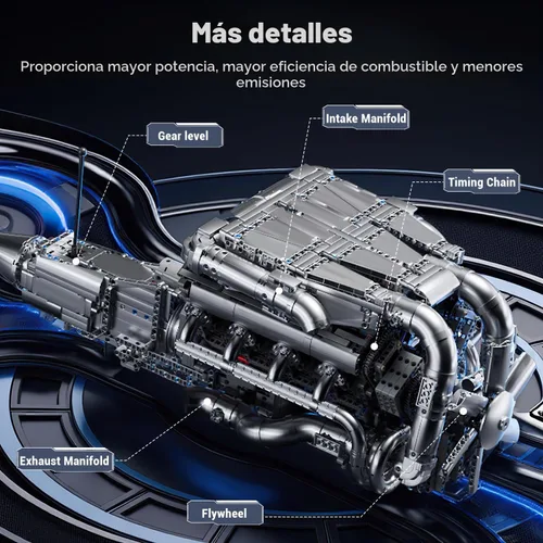 Vista 5 de Mould King Kit de Modelo de Motor V8 Twin Turbo que Funciona – 2899+ Piezas Construye tu Propio Kit de Motor de Modelo Visible para Adultos
