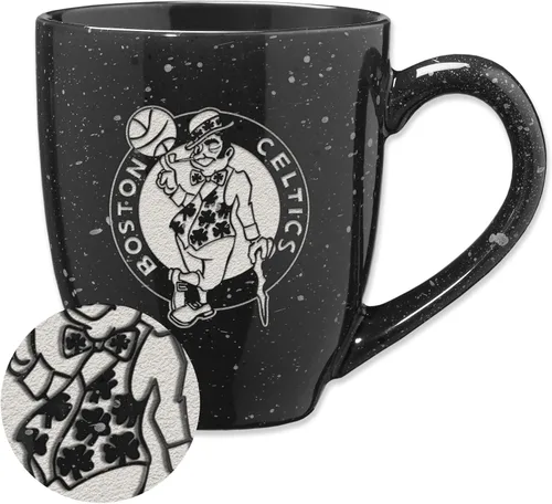 Vista 113 de Rico Industries NBA 16 oz Team Color Laser Engraved Speckled Ceramic Coffee Mug 3-Color del
