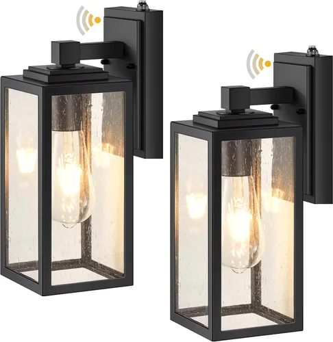 Vista 12 de VIANIS Lámpara de pared dorada para exteriores, sensor de anochecer a amanecer, apliques de montaje en pared exterior linternas luminaria para casa