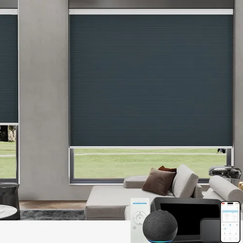 Vista 10 de MYshade Persianas celulares de tamaño personalizado, persianas opacas sin cordones para dormitorio, baño, sala de estar, control de luz, persianas
