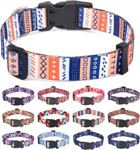 Vista 17 de Collar para Perros para Perros Pequeños y Gatos, Collar Suave y Cómodo para Mascotas para Perros Pequeños, Medianos y Grandes, Patrón Geométrico