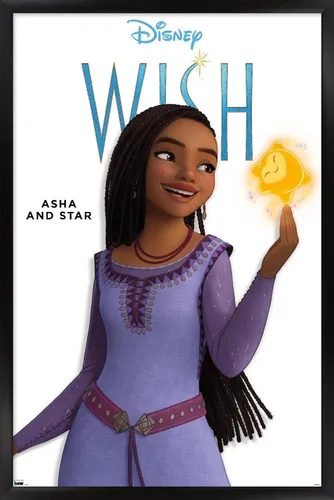 Vista 8 de Trends International Disney Wish Asha Feature Series - Póster de pared, 22.4 pulgadas de largo x 14.7 pulgadas, versión enmarcada en madera