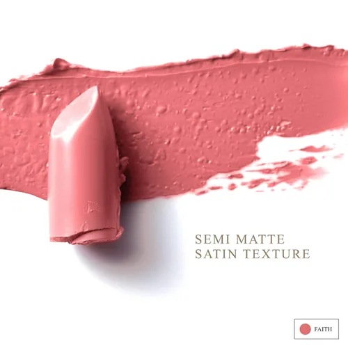 Vista 3 de Luxury by Sofia Lápiz labial totalmente natural, color de labios semimate, hidratante, de larga duración, maquillaje vegano para mujeres (fe)
