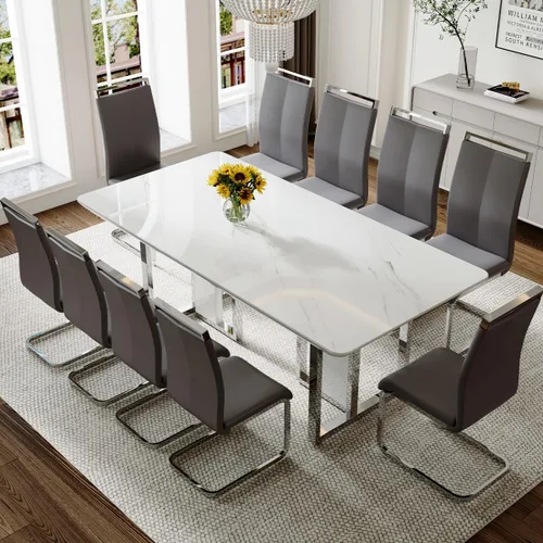 Vista 8 de Juego de mesa de comedor Marle blanca de 63 pulgadas para 4