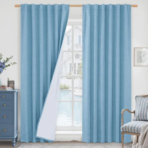 Vista 165 de LAMIT Cortinas opacas cortas de lino de 30 pulgadas para ventanas de cocina sobre el fregadero, cortinas de café texturizadas de lino marfil