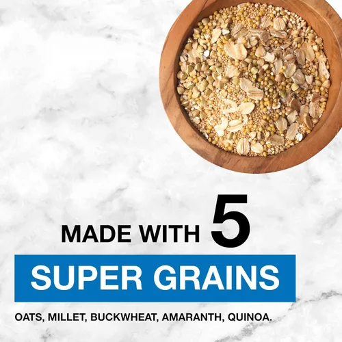 Vista 4 de KIND HEALTHY GRAINS Granola, snack saludable, granola de vainilla y arándanos con semillas de lino, mezcla de aperitivos, 3 unidades, 33 onzas