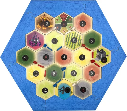 Vista 6 de Pieza de Juego Hexagonal de Escenario de Volcán compatible con Los Colonos de Catán, Mareantes y Expansiones de Catán (1 Paquete)