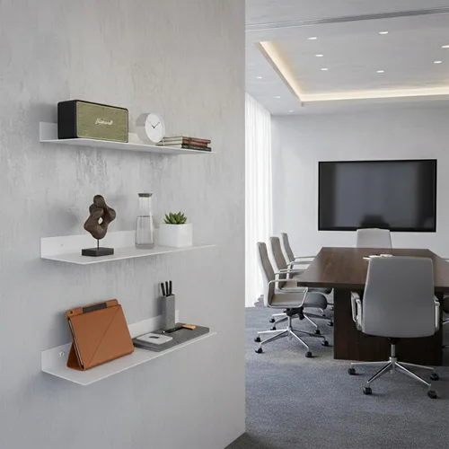 Vista 8 de SIMOND STORE Estantes flotantes de metal blanco, estantes pequeños de 12 x 8 pulgadas para juegos montados en la pared, consolas, PlayStation, TV