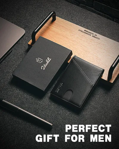 Vista 91 de Zitahli - Billeteras delgadas RFID para hombres, billetera de cuero flexible con clip de dinero, cartera minimalista con bolsillo frontal