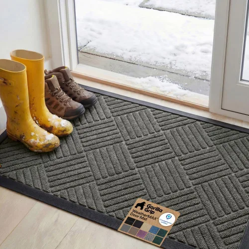 Vista 20 de Gorilla Grip - Tapete WeatherMax todo terreno 100% impermeable, caucho natural, resistente a manchas y decoloración, interior y exterior, fácil