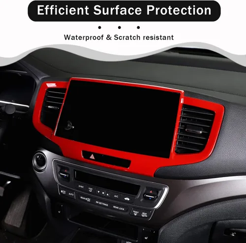Vista 3 de Marco del Panel de Navegación del Tablero para Honda Pilot 2019-2022/ Ridgeline 2021-2023/ Passport 2019-2023, Material ABS Accesorios de Moldura