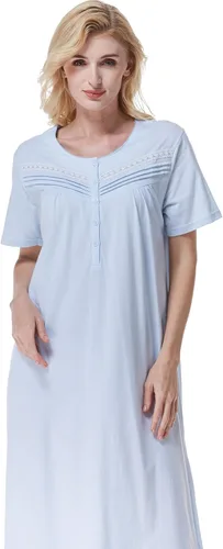Vista 3 de Keyocean - Camisones para mujer, 100% algodón, suave, ligero, cómodo, ropa de dormir