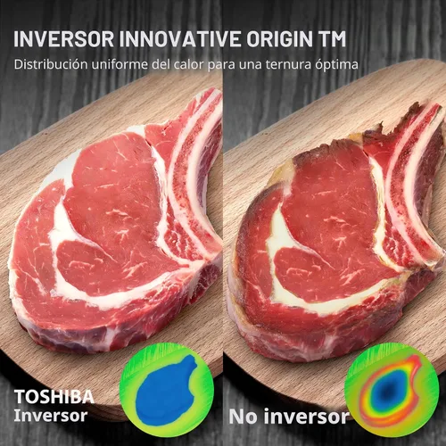 Vista 3 de TOSHIBA Combo de freidora de aire para horno de microondas y encimera, inversor, convección, asado, combo rápido, descongelación uniforme, sensor